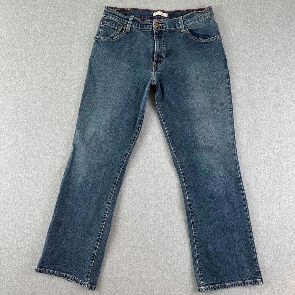 Y2K Vintage Levi 550‎ Jeans Blue Denim Bootcut 12 S Relaxed Dark Wash Stone Wash